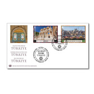 ONU Vienne 2023 - UNESCO World Heritage – Turquie - FDC 2 Timbres De Feuilles - FDC
