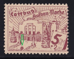 Deutsche Lokalausgaben, Cottbus. 1945 Mi. 24w, II, MNH. Plattenfehler - Postfris