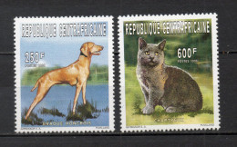 CENTRAFRIQUE N° 1055 + 1056   NEUFS SANS CHARNIERE COTE 4.50€    CHIEN CHAT ANIMAUX FAUNE - Centrafricaine (République)