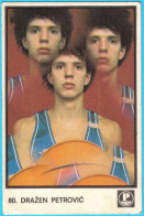 DRAZEN PETROVIC Yugoslav Old Basketball ROOKIE Bubble Gum Card 1980s * New Jersey (Brooklyn) Nets Portland Trail Blazers - 1980-1989