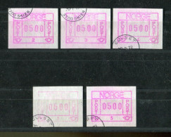 "NORWEGEN" Automatenmarken N1-N5 (500 Oere) (B387) - Timbres De Distributeurs [ATM]