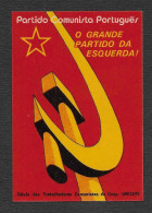 Portugal PCP Parti Communiste Autocollant Cellule UNICEPE Librarie Porto C. 1976 Bookshop Communist Party Sticker - Autocollants