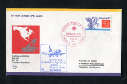 "KANADA" 1975, Erstflugbrief LH 443 Mit Dc 10 "Toronto-Frankfurt" (B405) - Posta Aerea