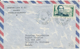 New Caledonia Air Mail Cover Sent To USA 12-4-1954 Single Franked - Storia Postale