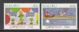 1992 Nauru Christmas Noel Navidad Complete Set Of 2 MNH - Nauru