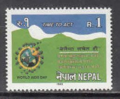 1993 Nepal AIDS SIDA Health Complete Set Of 1 MNH - Népal