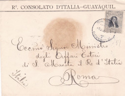 Ecuador - 1901 Cover Consulate Of Italy Guayaquil To Roma - Ecuador