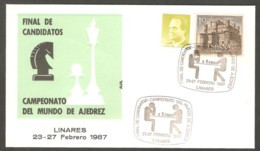 Spain 1987 Linares - Chess Cancel On Commemorative Envelope - Scacchi