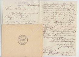 1886 Busta+timbro DITTA SANFT+lettera Ditta F.SANFTL+da BOLZANO-e159 - Storia Postale