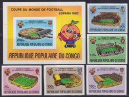 F-EX44589 CONGO MNH 1982 SPAIN CHAMPIONSHIP SOCCER FOOTBALL IMPERFORATED. - 1982 – Espagne