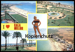 ÄLTERE POSTKARTE I LOVE CALA MILLOR NACKT FRAU Brust Seins Nus Nude Breast Woman Nue Mallorca Ansichtskarte AK Postcard - Mallorca
