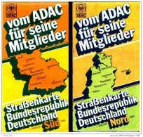 2 X ADAC Strassenkarten Deutschland Nord + Süd Von 1982 - Maps Of The World