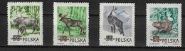 Poland 1954 MiNr. 885A - 888A  Polen  Animals, Protected Mammals 4v Mnh ** 6.00 € - Poissons