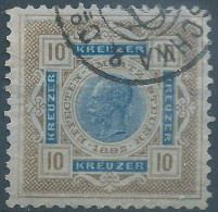 AUSTRIA-L'AUTRICHE-ÖSTERREICH,1892 Revenue Stamp Tax Fiscal ,10 Kreuzer,Obliterated - Fiscali