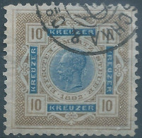 AUSTRIA-L'AUTRICHE-ÖSTERREICH,1892 Revenue Stamp Tax Fiscal ,10 Kreuzer,Obliterated - Revenue Stamps