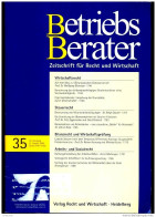 Betriebs Berater 35 - 2000 Steuer - Wirtschaft Recht - Andere & Zonder Classificatie