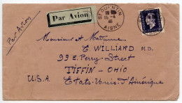 France 1946 Airmail Cover - St. Quentin, Aisne To Tiffin, Ohio; Scott 523 - 50fr. Marianne - Brieven En Documenten