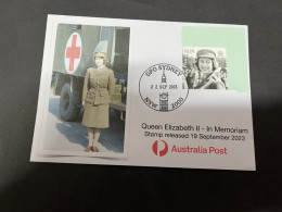 (24-9-2023) (2 U 2 A) Queen Elizabeth II In Memoriam (special Cover) Red Cross WWII (released Date Is 19 September 2023) - Lettres & Documents