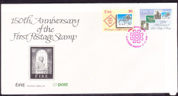 Ireland 1990 150th Anniv First Postage Stamps First Day Cover - Unaddressed - Cartas & Documentos