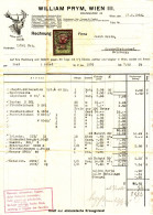 WIEN Österreich 1935 Deko Rechnung + Stempelmarke William Prym Nähnadeln Marke Hirsch Pp Stolberg Bei Aachen Fiskalmarke - Autriche