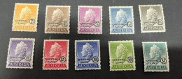 24-9-2023 (stamp) Australia - Christmas Island - Over-print Set Of 10 Stamps (see Front And Back Photos) - Christmas Island