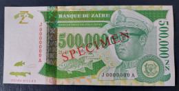 Zaire 500.000 New Zaires SPECIMEN P78S 1996 UNC - Zaïre