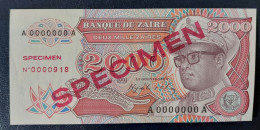 Zaire 2000 New Zaires SPECIMEN P36S 1991 UNC - Zaire