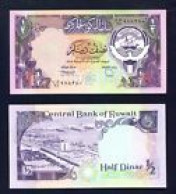 KUWAIT -  1968 (1980-91) Half Dinar UNC  Banknote - Kuwait