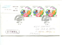 COREE DU SUD - Affranchissement Sur Lettre FDC - Fleurs - Korea (Zuid)