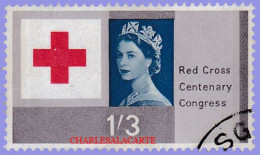 GREAT BRITAIN 1963  RED CROSS CENTENARY PHOSPHOR  1s.3d.  VERY FINE USED S.G. 643p - Usati