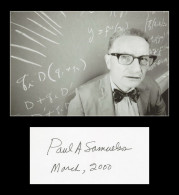 Paul Samuelson (1915-2009) - Economist - Rare Signed Card + Photo - Nobel Prize - Inventeurs & Scientifiques