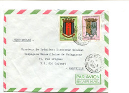 MADAGASCAR - Affranchissement Sur Lettre  - Héraldisme Blason - Madagascar (1960-...)