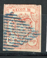 SUI 1851 Yv. N° 22  Signé CALVES  (o)  15Rp  Rayon III  Type I  Cote 850 Euro BE R 2 Scans - 1843-1852 Federal & Cantonal Stamps
