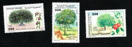 1999-Tunisie/ Arbres Fruitiers Oranger, Palmier-dattier, Olivier /complete Set 3 Timbres MNH** - Agriculture