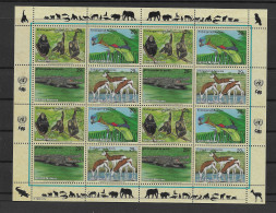 Vereinte Nationen - New York 1994 Gefährdete Arten/Tiere Mi.Nr. 663/66 Kleinbogen ** - Unused Stamps