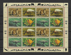 Vereinte Nationen - Genf 1994 Gefährdete Arten/Tiere Mi.Nr. 245/48 Kleinbogen ** - Unused Stamps