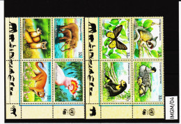 IMGM/04 VEREINTE NATIONEN NEW YORK 1997/98 Michl  732/35 + 767/70  VIERERBLÖCKE  ** Postfrisch SIEHE ABBILDUNG - Unused Stamps