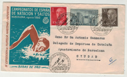 Sport // Natation // Lettre Championnat D'Espagne De Natation, Envoyé à Antonio Sanmaran Barcelona - Swimming