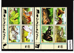 IMGM/20 VEREINTE NATIONEN NEW YORK 1999/00 Michl  815/18 + 831/34  VIERERBLÖCKE  ** Postfrisch SIEHE ABBILDUNG - Unused Stamps
