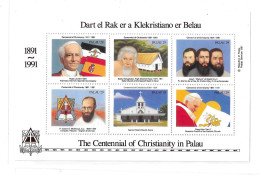 Palau 1991 Christianity In Palau Cent Sheet MNH - Palau