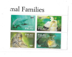 Palau 1993 Fauna Dugong Birds Crocodile Block MNH - Palau