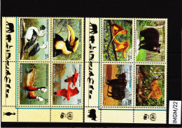 IMGM/22 VEREINTE NATIONEN NEW YORK  2003/04 Michl  925/28 + 946/49  VIERERBLÖCKE  ** Postfrisch SIEHE ABBILDUNG - Unused Stamps