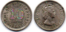 MA 25258  / Malaya 10 Cents 1961 H TTB - Malaysie