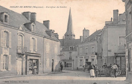 MESLAY-du-MAINE (Mayenne) - Carrefour Du Centre - Voyagé 1914 (2 Scans) Marie Simon à Vernassoux Par Louroux-de-Beaune - Meslay Du Maine