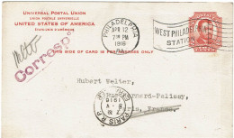 REF CTN 86/B- USA EP CP PHILADELPHIA / PARIS 12/4/1916 - 1901-20