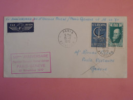 DB17  FRANCE BELLE LETTRE 1970 ANN. 1ER VOL  PARIS  GENEVE SUISSE +AFF. INTERESSANT+++ - Primi Voli