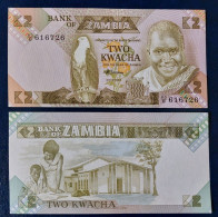 Zambia 2 Kwacha Year ND P24 UNC - Zambie