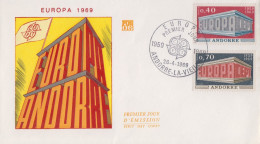 Enveloppe   FDC   1er  Jour    ANDORRE    ANDORRA     Paire   EUROPA    1969 - FDC