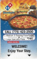 2851- Domino's (775) 423-2500 --- --Hotelkarte, Hotel Key Card, Roomkey - Hotelsleutels (kaarten)