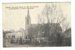 Geel  GHEEL  -  De Groote Markt En St Amanduskerk  1908 - Geel